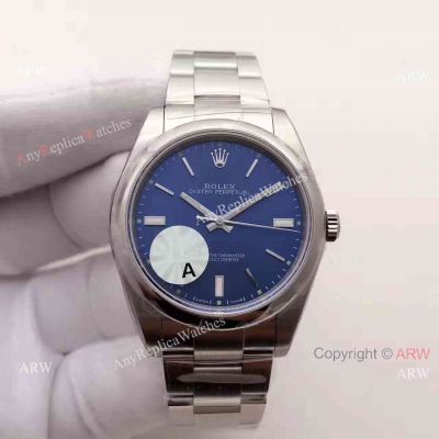 Replica Rolex Oyster Perpetual New Blue Dial Stainless Steel Swiss 3132 Watch JF Factory